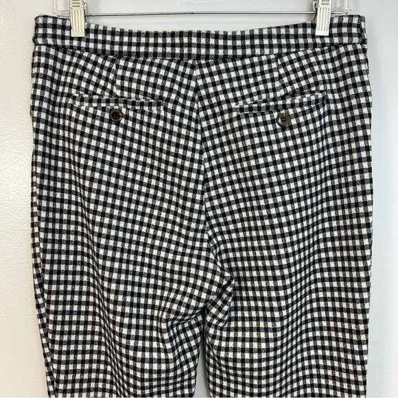 Anthropolgie Essential Crop Gingham Cuffed Pants Black/White Size 6 - Picture 7 of 9